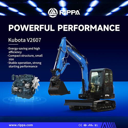 RIPPA R57 PRO excavator is equipped with Kubota V2607 power, a new choice for efficient operation