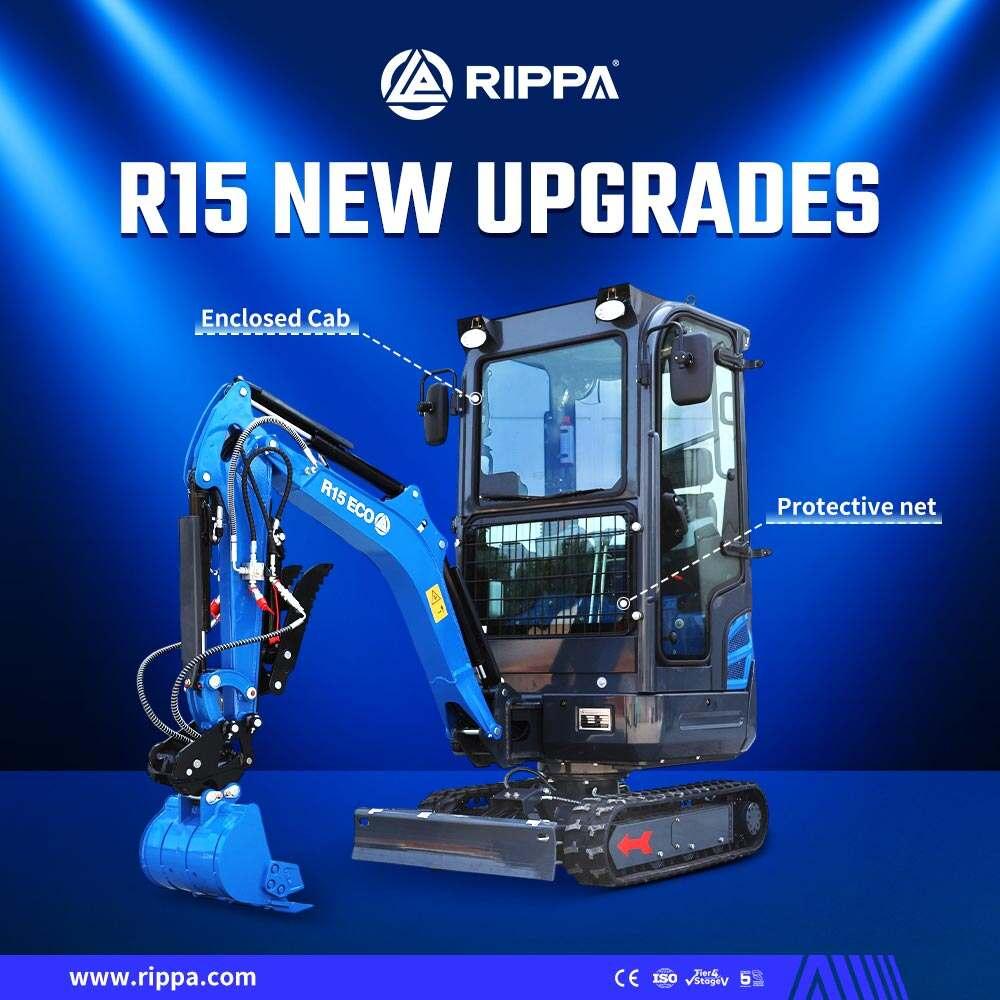 RIPPA R15 ECO: Fully enclosed safety cab small excavator – your best choice for safety and efficiency